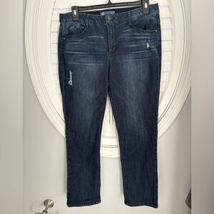 Democracy ab solution straight leg dark wash denim jeans size 14